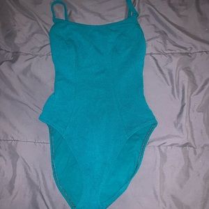 Turquoise one piece anchor swimsuit